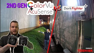 Hikvision 2nd Gen ColourVu  Acusense vs Darkfighter Cameras at Night [upl. by Nednil]