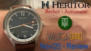 Heritor Becker Automatic  WG Nov 2020 Black  Review amp Unboxing HERHR9605  Seiko NH35 [upl. by Aenea641]