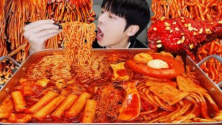 ASMR MUKBANG  직접 만든 불닭 떡볶이 양념치킨 핫도그 먹방 amp 레시피 FRIED CHICKEN AND Tteokbokki EATING [upl. by Amsden]