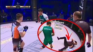 MMA Ref Knocked Down By Rolling Thunder Kick [upl. by Dewees]