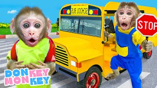 🚌 Horario Escolar 🚎 Ruedas En El Autobús  Donkey Monkey  Canciones infantiles [upl. by Zeculon]