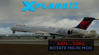 XPlane 12  Delta  Rotate MD90 Mod  KATL  KSRQ [upl. by Yrehc]