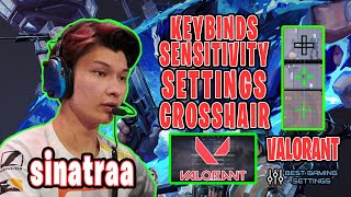 sinatraa Valorant Settings Sensitivity Keybinds Crosshair and Setup 2021 [upl. by Emyam612]