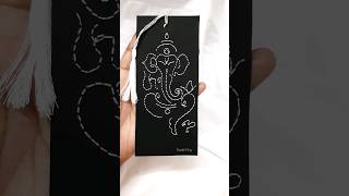 DIY Ganesha Embroidery on paper😍shorts ganpati design tutorial embroidery threadwork ytshorts [upl. by Ynobe]