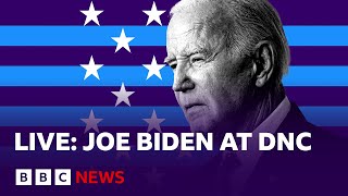 LIVE US President Joe Biden and Hillary Clinton deliver DNC 2024 speeches  BBC News [upl. by Einohpets]