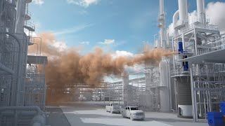 Animation of 2018 Ethylene Release and Fire at Kuraray America in Pasadena Texas [upl. by Nelia]