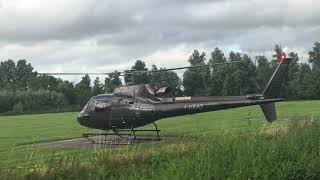 AS 350 helicopter startup and takeoff Knokke heliport [upl. by Anawaj126]