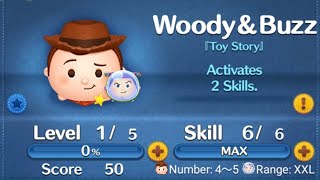 Disney Tsum Tsum WOODY AND BUZZ skill 6 gameplay New January 2022 [upl. by Chanda]