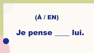 À ou En   Exercice  complétez les phrases [upl. by Ng]