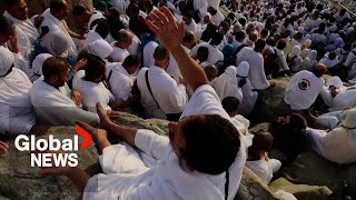 Hajj pilgrimage Millions of Muslims celebrate Arafa on Saudi Arabias Mount of Mercy [upl. by Fraase]