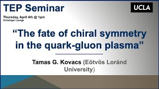 Tamas G Kovacs Eötvös Loránd University quotThe fate of chiral symmetry in the quarkgluon plasmaquot [upl. by Marquez]