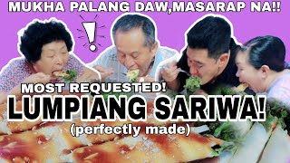 MY KOREAN PARENTSINLAW TRIED LUMPIANG SARIWA  ITSURA PALANG DAW MASARAP NA  FILIPINO FOOD [upl. by Rosenquist77]