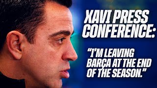 XAVI HERNÁNDEZ ANNOUNCES HE IS TO LEAVE FC BARCELONA ON 30 JUNE [upl. by Minsat]