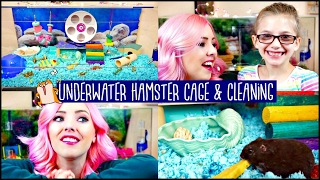 HAMSTER CAGE TOUR amp CAGE CLEANING  UNDERWATER SEA CAGE THEME  My Daughter makes an Appearance [upl. by Aivatco9]