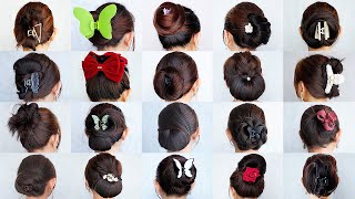 25 Easy Bun Hairstyles For Long Hair With Claw Clip  Trending Juda Hairstyle With Clutcher 2024 [upl. by Fredi707]