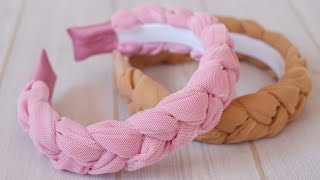 PUFFY Braided Headband Tutorial  DIY Hard Headband Design Ideas [upl. by Lleryd898]