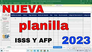 planilla ISSS Y AFP nuevo 2023planilla laboral el salvador PLANILLA SSF [upl. by Ttsepmet]