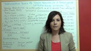 TERMODINÁMICA TEORÍA 18 Tercer Principio Termodinámica  Entropía molar estándar [upl. by Alpers]