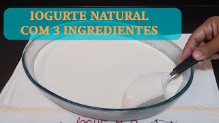 IOGURTE NATURAL CASEIRO  Super fácil e rende muito APENAS 3 INGREDIENTES [upl. by Elvera]