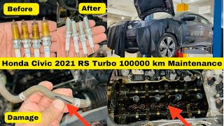 100000 Km Maintenance of Honda Civic 2021 RS Turbo [upl. by Niryt]