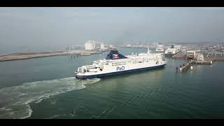 Ferry Boat Calais  Dover  Bateau Ferry Calais  Dover  PampO Ferries 90 minutes by boat  022021 [upl. by Aihseuqal287]