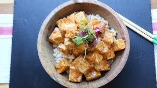 Tofu with peanut sauce  The Buddhist Chef [upl. by Bently]