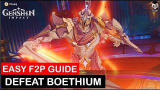 Easy F2P Guide  Defeat Boethium  Requiem World Quest  Fortune Plango Vulnera  Genshin Impact [upl. by Iatnohs]