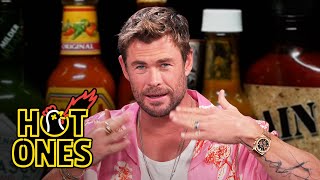 Chris Hemsworth Gets Nervous While Eating Spicy Wings  Hot Ones [upl. by Nor133]