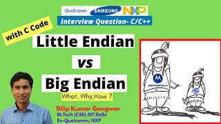 Little Endian and Big Endian with C Program  Interview QuestionQualcommNXPSamsungHarman [upl. by Odlanra185]