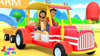 Wheels On The Tractor Farm Vehicles amp Kindergarten Rhymes for Kids [upl. by Nickie875]