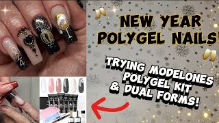 NEW YEAR POLYGEL NAILS  HOW TO USE DUAL FORMS  MODELONES BEGINNER POLYGEL KIT [upl. by Viridissa]