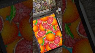 A New Seamless Pattern Design ☘️ 🍊 procreate patterndesign pattern shorts youtubeshorts [upl. by Ulland]