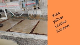 Yellow kota stone leather finish process  yellow limestone river finished [upl. by O'Brien]