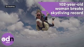 102yearold woman breaks skydiving record [upl. by Eliott]