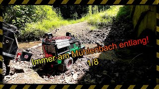 Traxxas TRX 4 RC Crawler Land Rover Defender Immer am Mühlenbach entlang FPV ASMR 18 [upl. by Eleazar]