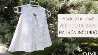 DIY Ropa bebé Cómo hacer vestido de bebé niña muy fácil patrón en varias tallas incluido [upl. by Barabas]