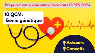 Préparez votre concours daccès aux ISPITS ➡️ 10 QCM en génie génétique [upl. by Sinegra528]