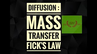 Diffusion  Ficks Law  Mass transfer  Part 01  Chemical Engineer [upl. by Amles]