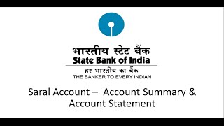 SBI Corporate Internet Banking Saral  Account Summary amp Account Statement [upl. by Lisette]