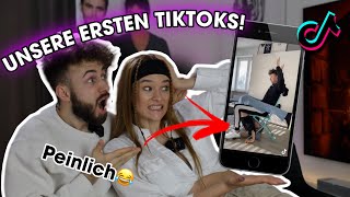 Wir reagieren auf unsere ERSTEN TIKTOKS 😂 peinlich  stineundmarc [upl. by Alemac413]