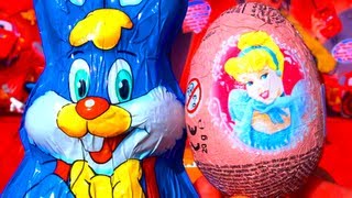 2 Toy Surprises Disney Princess Surprise Egg Unboxing amp Kinder Surprise Easter Bunny Rabbit Opening [upl. by Aneeh338]