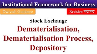 Dematerialisation Process Depository dematerialisation of shares stock exchange bcom bba mba [upl. by Dogs]