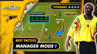 🔴 Manager Mode  NEW UPDATE Taktik Formasi META 4222❗Review ABEDI PELE OVR 91 Up To 95   FC Mobile [upl. by Kepner]