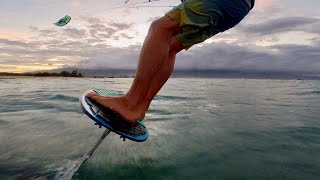 Solo sunset kite foil session under a full moon [upl. by Naresh]