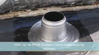 Dakenshop EPDM dakbedekking op een Bitumen dak verlijmen dak renoveren  roofing [upl. by Baun244]