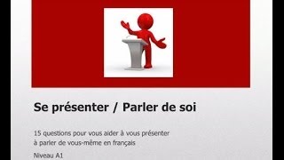 15 questions pour apprendre à parler de soi niv A1 [upl. by Benito]