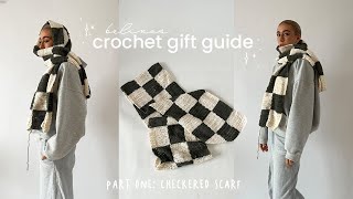 checkered CROCHET SCARF tutorial  GIFT GUIDE 01 [upl. by Odelle]