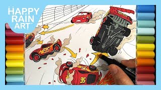 How to Color LIGHTNING McQUEEN lost control before the crash from CARS 3 Movie Clip All Trailers [upl. by Arramas249]