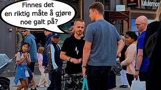 Kverner argumenter på rullebånd  Cube of Truth på Egertorget Oslo [upl. by Enreval93]