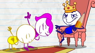 Pencilmate amp Pencilmiss 👑 KING 👑 2020 QUEEN COMPILATION 🏰 Cartoon  Animation  Pencilmation [upl. by Ursola]